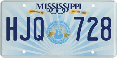 MS license plate HJQ728
