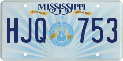 MS license plate HJQ753