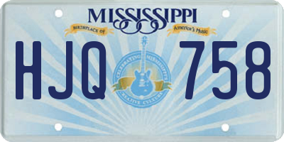 MS license plate HJQ758