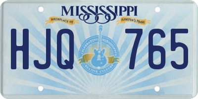 MS license plate HJQ765