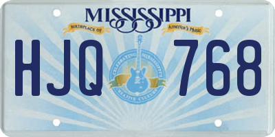 MS license plate HJQ768