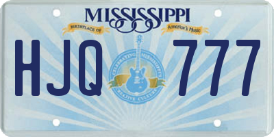 MS license plate HJQ777
