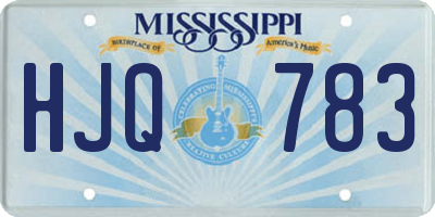 MS license plate HJQ783