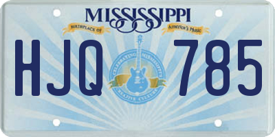 MS license plate HJQ785