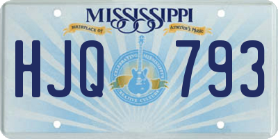 MS license plate HJQ793