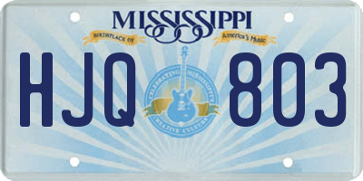 MS license plate HJQ803