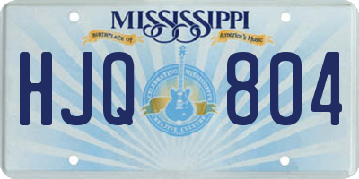 MS license plate HJQ804