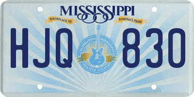 MS license plate HJQ830