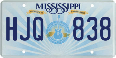 MS license plate HJQ838