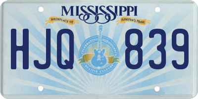 MS license plate HJQ839