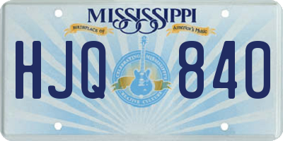 MS license plate HJQ840