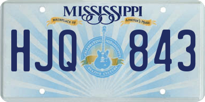 MS license plate HJQ843