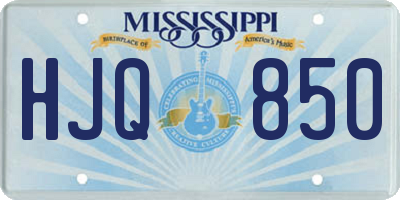 MS license plate HJQ850