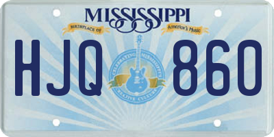 MS license plate HJQ860