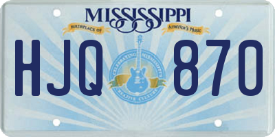 MS license plate HJQ870