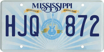 MS license plate HJQ872