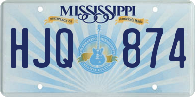 MS license plate HJQ874