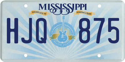 MS license plate HJQ875