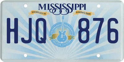 MS license plate HJQ876