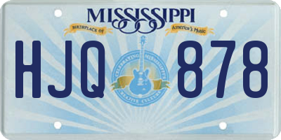 MS license plate HJQ878