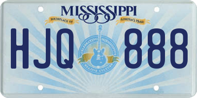 MS license plate HJQ888