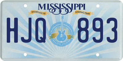 MS license plate HJQ893