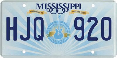 MS license plate HJQ920