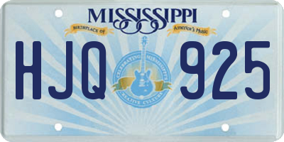 MS license plate HJQ925