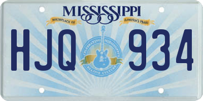 MS license plate HJQ934