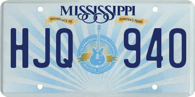 MS license plate HJQ940