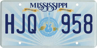 MS license plate HJQ958