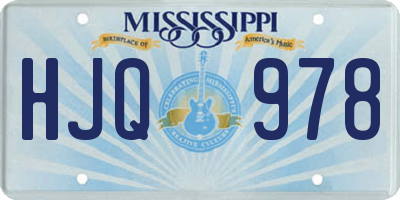 MS license plate HJQ978