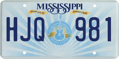 MS license plate HJQ981
