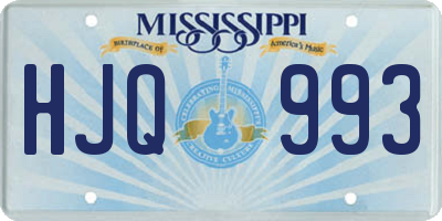 MS license plate HJQ993