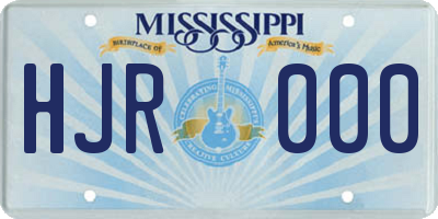 MS license plate HJR000