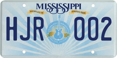 MS license plate HJR002