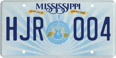MS license plate HJR004