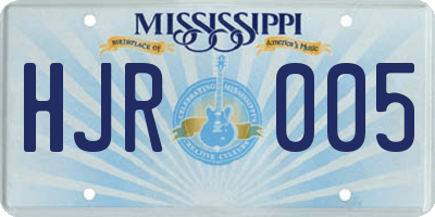 MS license plate HJR005
