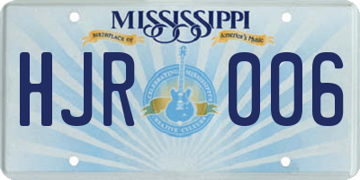 MS license plate HJR006