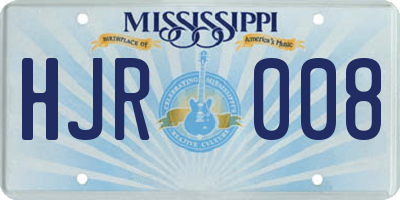 MS license plate HJR008