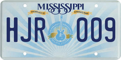 MS license plate HJR009