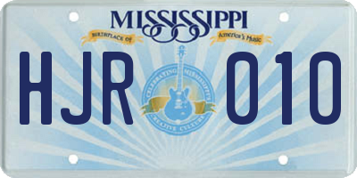 MS license plate HJR010