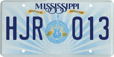 MS license plate HJR013