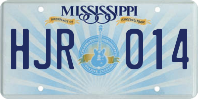 MS license plate HJR014
