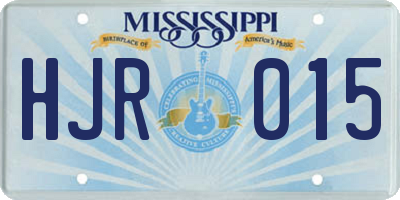 MS license plate HJR015