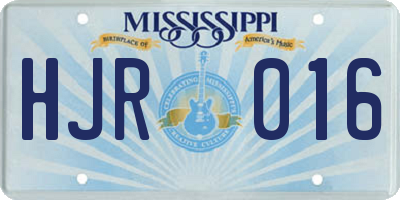 MS license plate HJR016