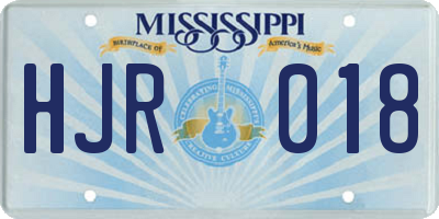 MS license plate HJR018