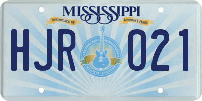 MS license plate HJR021