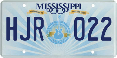 MS license plate HJR022