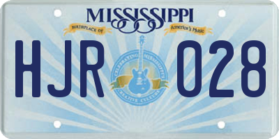 MS license plate HJR028